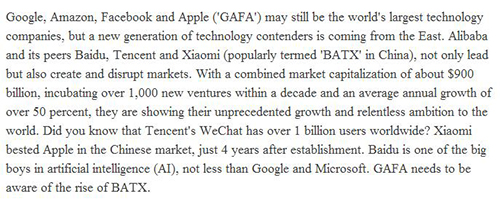 【老外談】中國崛起一批新科技巨頭