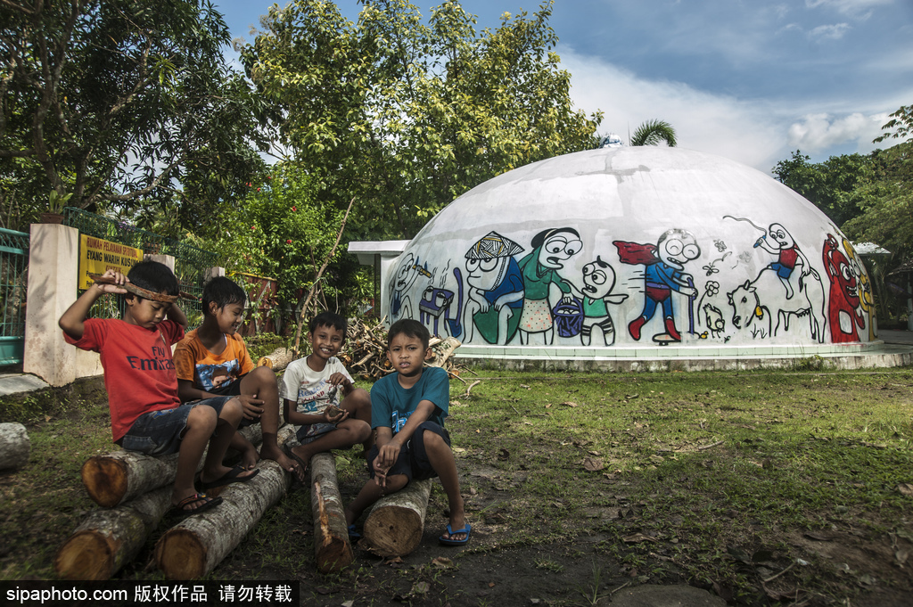 印尼海嘯十年后的災民村 圓頂房屋造型奇特成旅游景點