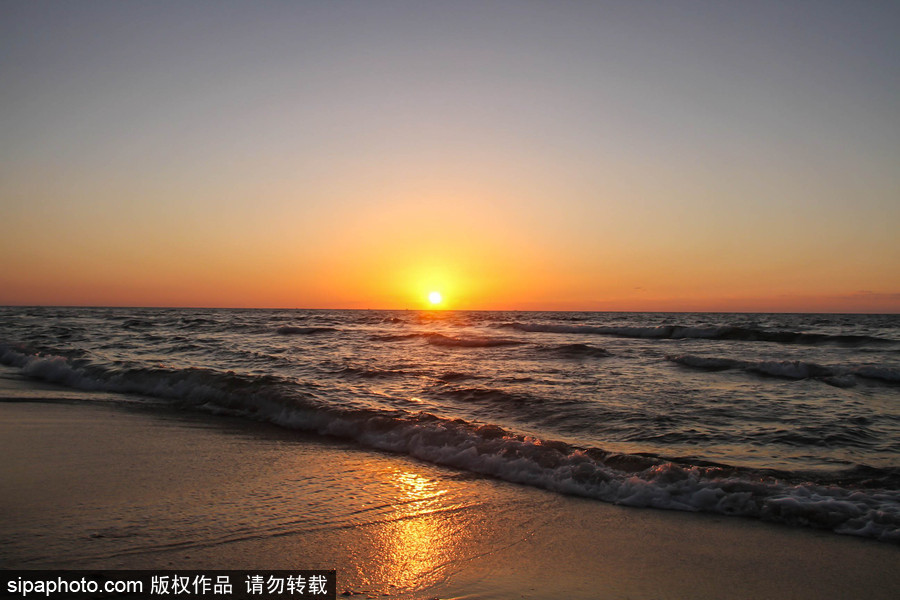 夕陽西下 加沙海邊日落美景