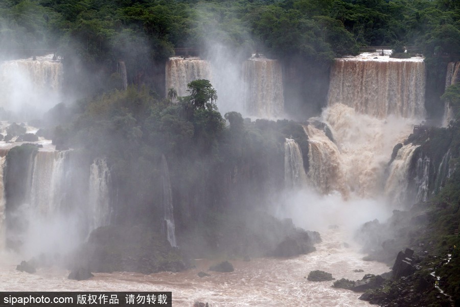 超震撼壯觀！大雨侵襲 伊瓜蘇瀑布流量達(dá)往日三倍