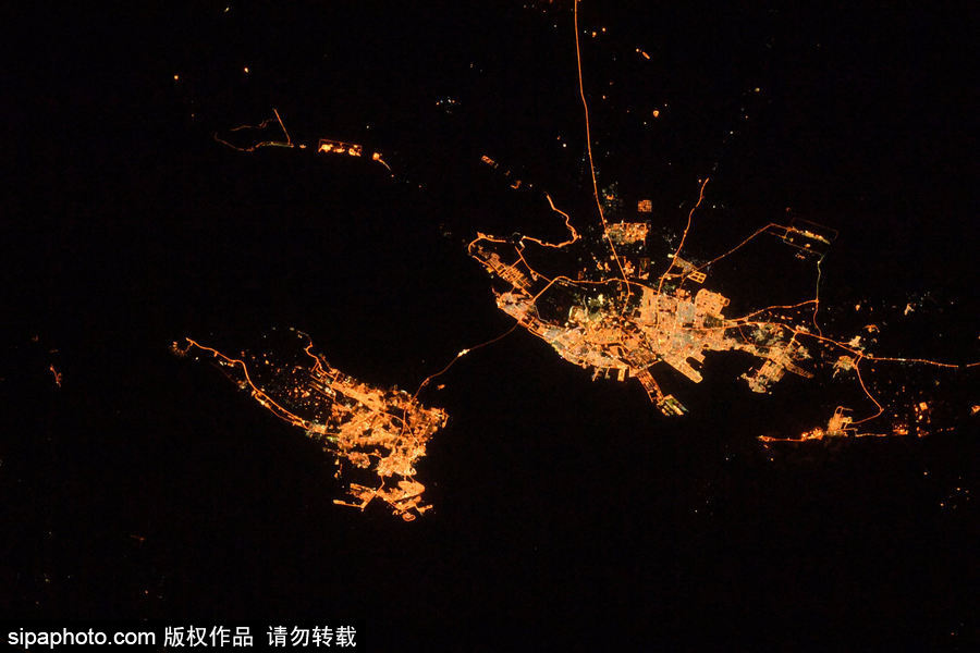 國際空間站視角下的地球城市 燈火點點如璀璨星空