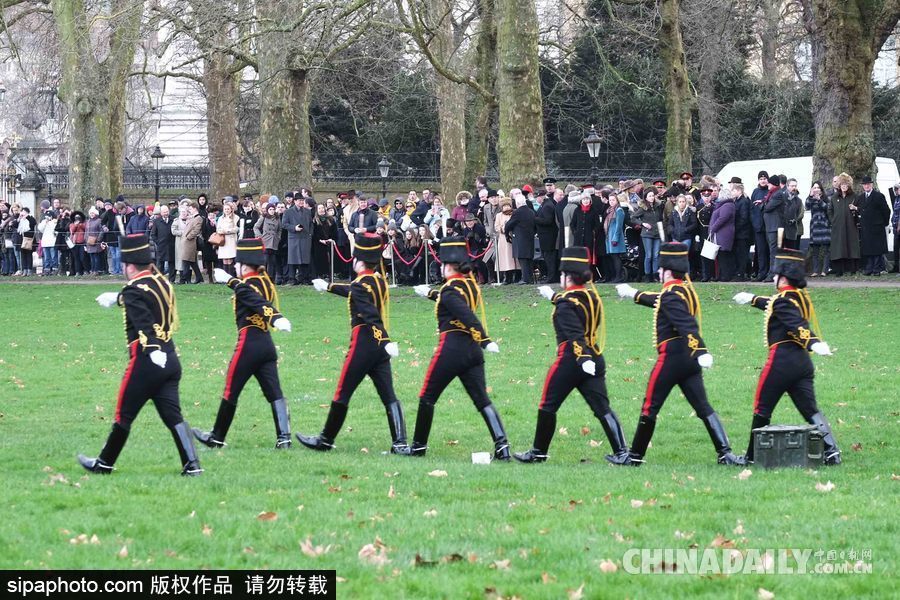 英女王登基66周年紀念 皇家騎兵炮兵團發(fā)射41響禮炮慶祝